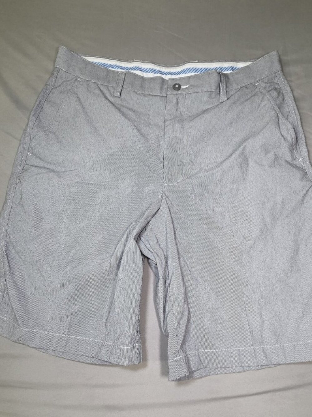 FootJoy Golf Shorts Gray Blue Micro Stripe Flat Front Mens W38